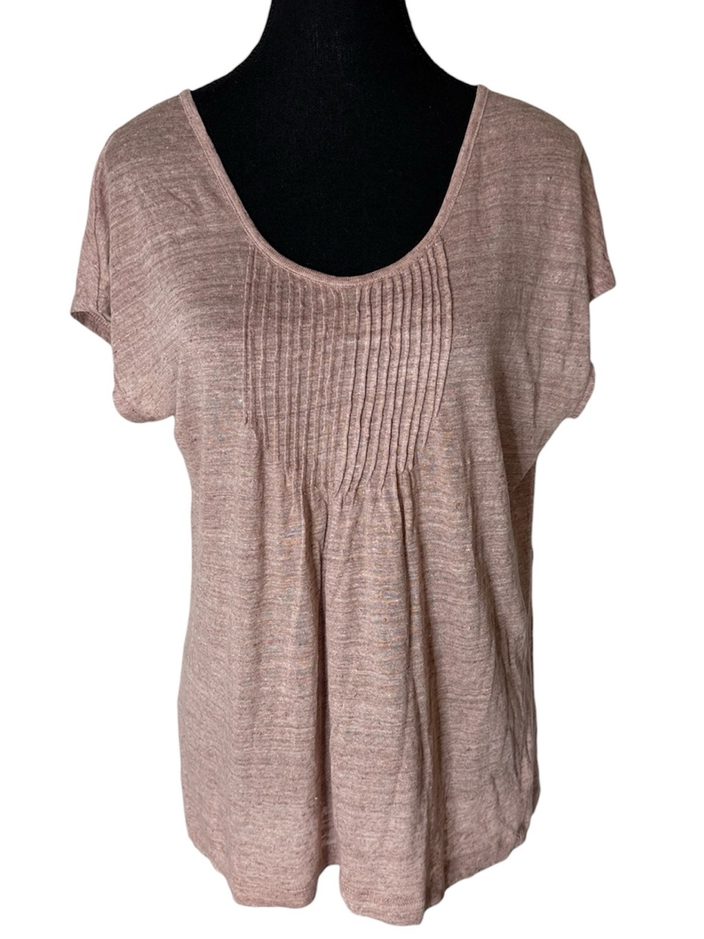 WILLI SMITH Linen Loose Fit Tee Shirt Top Heathered Rose Pink Pastel Medium